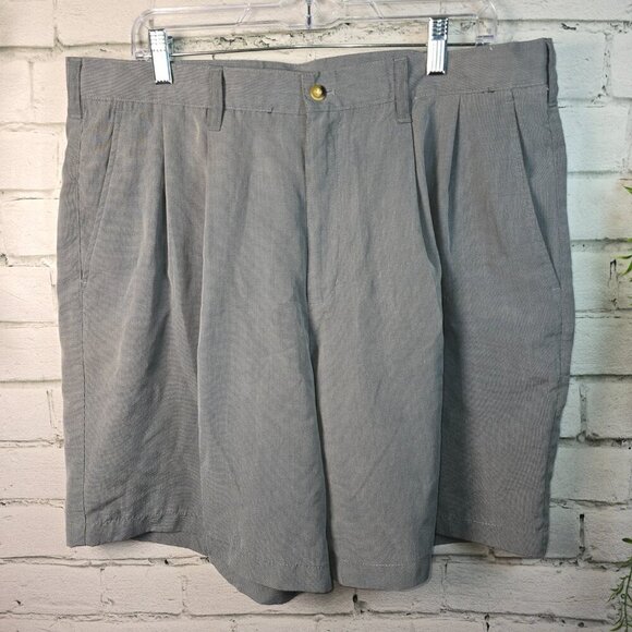 GEOFFREY BEENE RAYON POLY BLEND SHORTS PLEATED FRONT MENS GRAY SIZE 38 - Picture 4 of 5